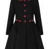 Hell Bunny Tiddlywinks 40's Coat Black New In