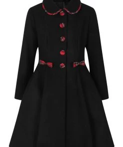 Hell Bunny Tiddlywinks 40's Coat Black New In