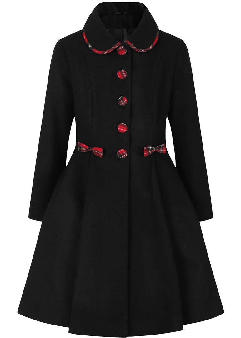 Hell Bunny Tiddlywinks 40's Coat Black New In