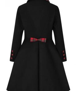 Hell Bunny Tiddlywinks 40's Coat Black New In