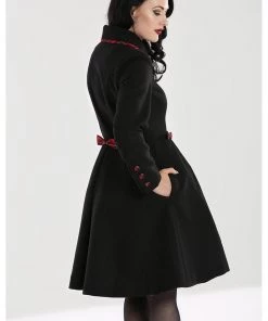 Hell Bunny Tiddlywinks 40's Coat Black New In