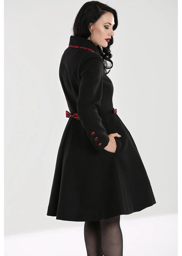 Hell Bunny Tiddlywinks 40's Coat Black New In