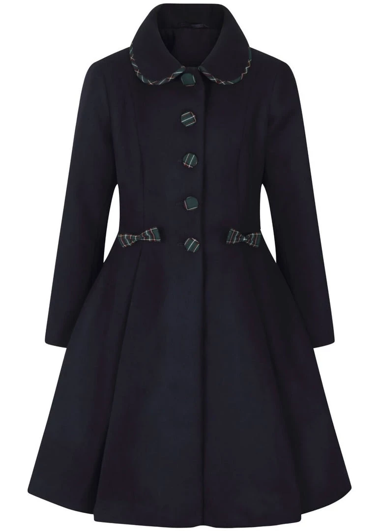 Hell Bunny Tiddlywinks 40's Coat Navy