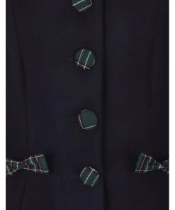 Hell Bunny Tiddlywinks 40's Coat Navy