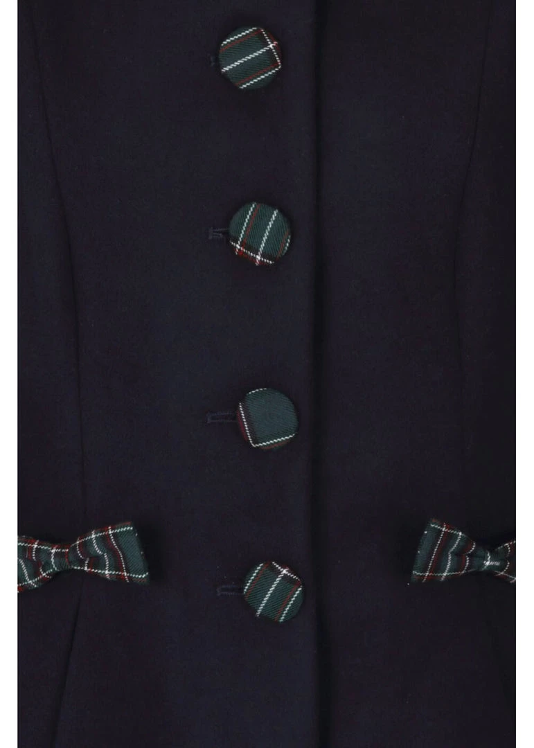 Hell Bunny Tiddlywinks 40's Coat Navy