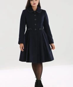 Hell Bunny Tiddlywinks 40's Coat Navy