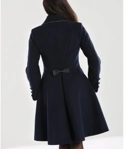 Hell Bunny Tiddlywinks 40's Coat Navy