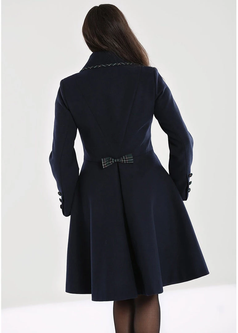 Hell Bunny Tiddlywinks 40's Coat Navy