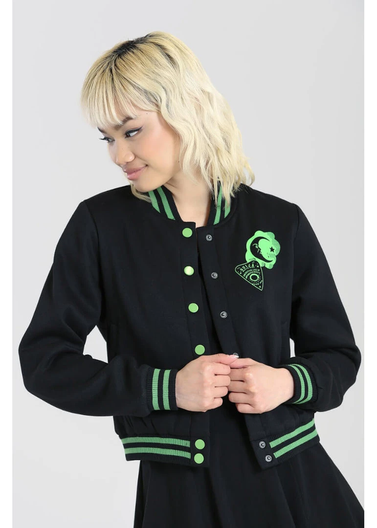 New In Hell Bunny Samara Ouija 50's Jacket Black Green