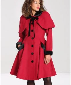 New In Hell Bunny Anouk 40's Coat Burgundy