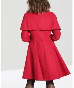 New In Hell Bunny Anouk 40's Coat Burgundy