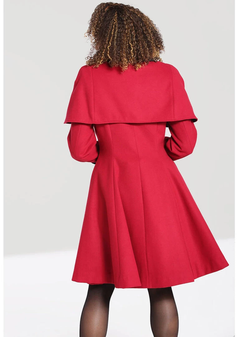 New In Hell Bunny Anouk 40's Coat Burgundy