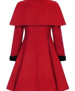 New In Hell Bunny Anouk 40's Coat Burgundy