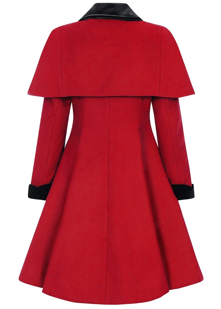 New In Hell Bunny Anouk 40's Coat Burgundy