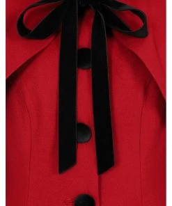 New In Hell Bunny Anouk 40's Coat Burgundy