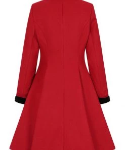 New In Hell Bunny Anouk 40's Coat Burgundy