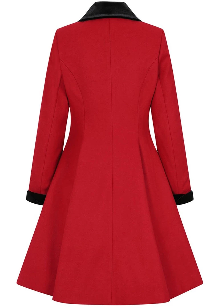 New In Hell Bunny Anouk 40's Coat Burgundy