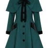 Hell Bunny Anouk 40's Coat Deep Green New In