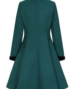 Hell Bunny Anouk 40's Coat Deep Green New In