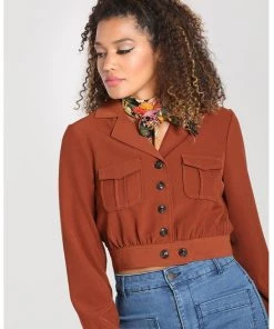 Hell Bunny Ravenwood 40's Jacket Brown