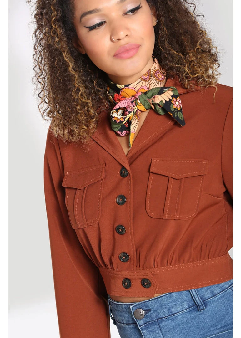 Hell Bunny Ravenwood 40's Jacket Brown