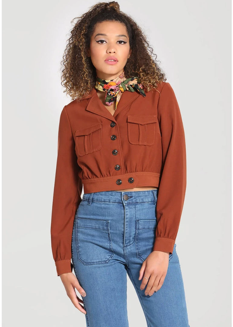 Hell Bunny Ravenwood 40's Jacket Brown