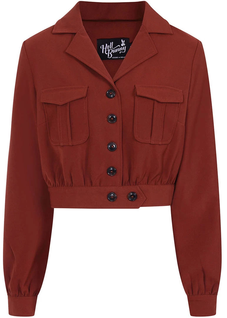 Hell Bunny Ravenwood 40's Jacket Brown