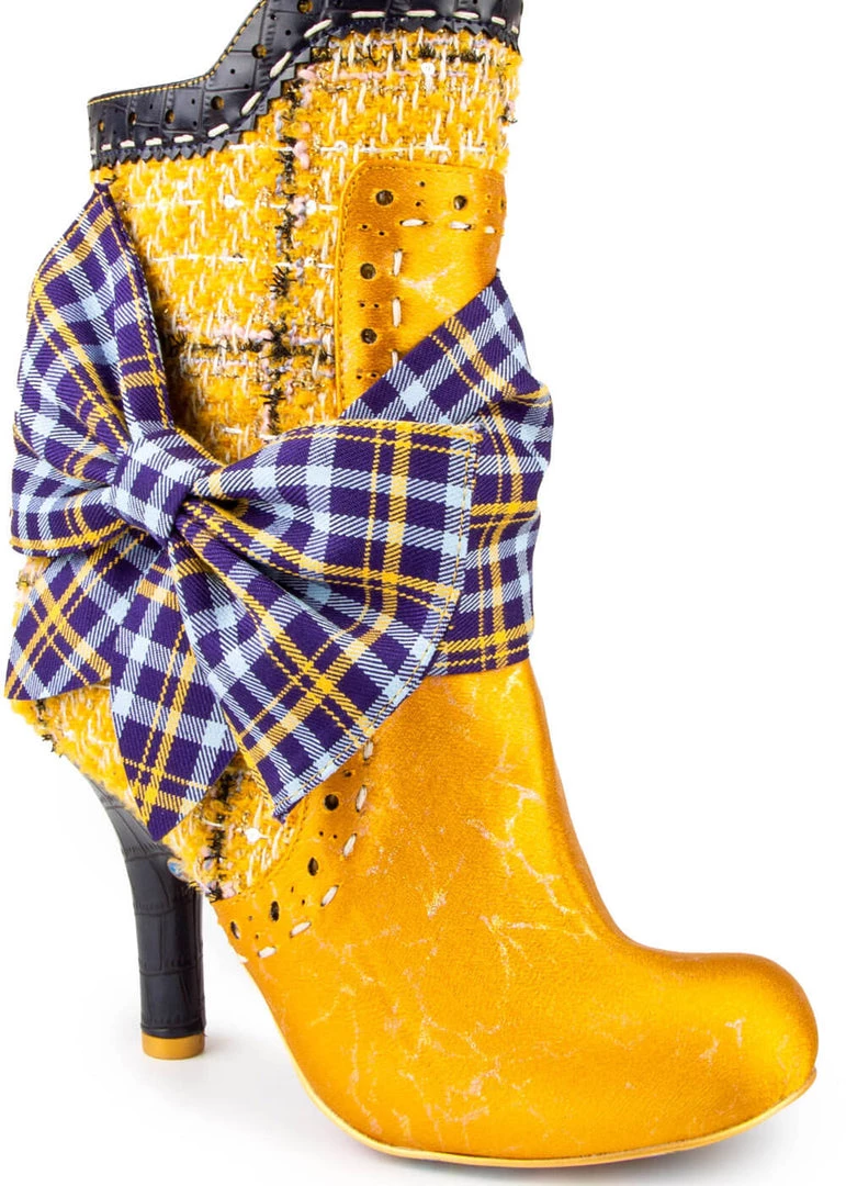 Irregular Choice Party Rosie Lea Boots Mustard New In