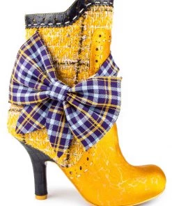 Irregular Choice Party Rosie Lea Boots Mustard New In