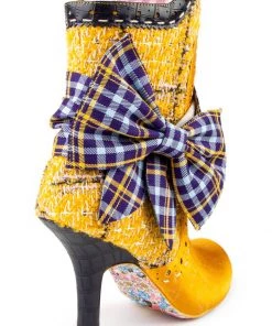 Irregular Choice Party Rosie Lea Boots Mustard New In