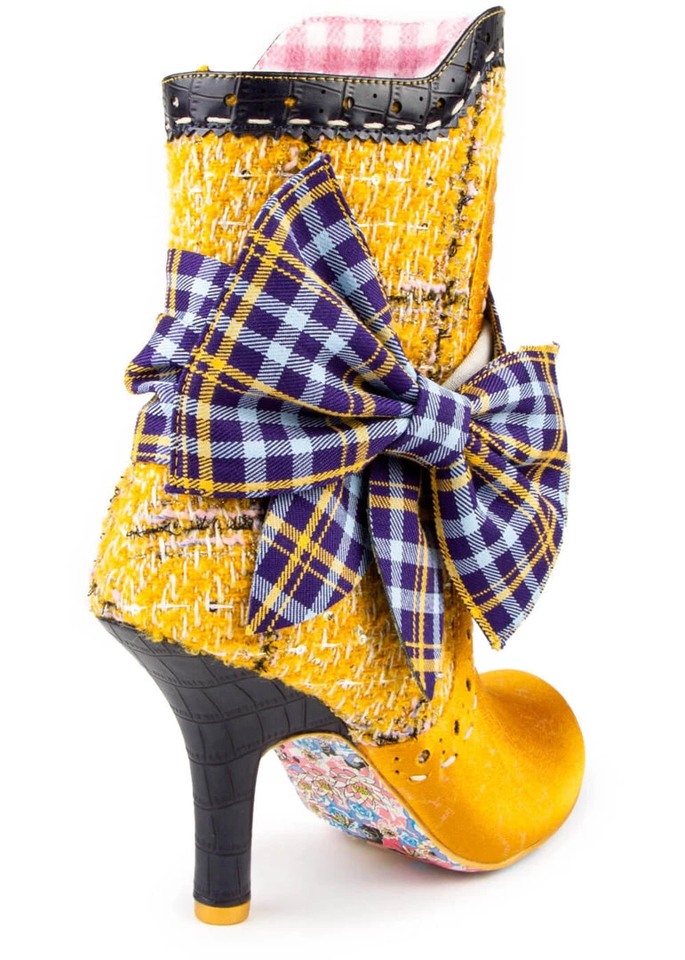 Irregular Choice Party Rosie Lea Boots Mustard New In