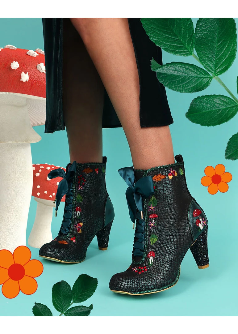 Irregular Choice Woodland Wander 40's Boots Green