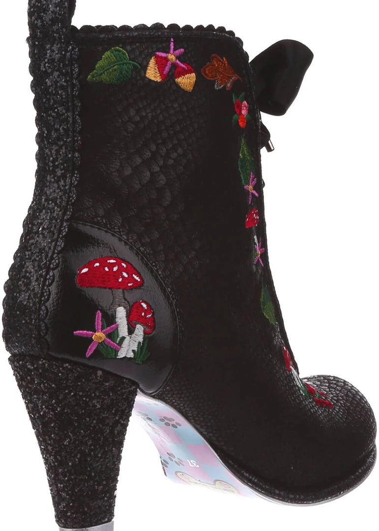 New In Irregular Choice Woodland Wander 40's Boots Black