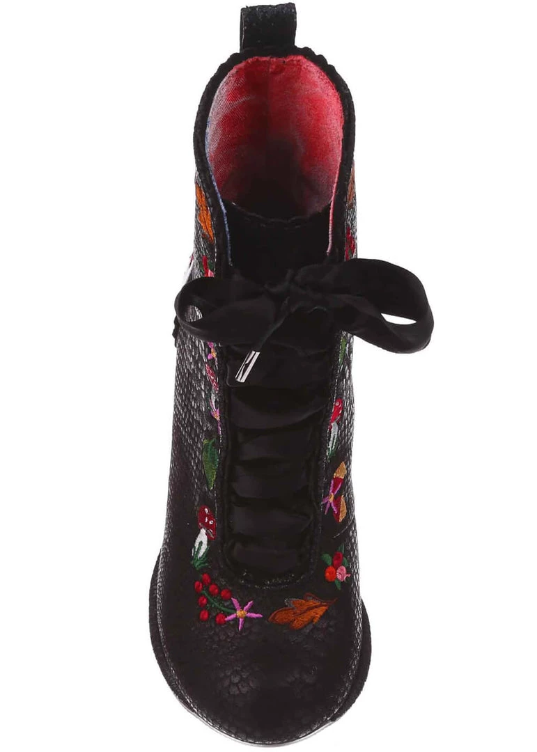 New In Irregular Choice Woodland Wander 40's Boots Black