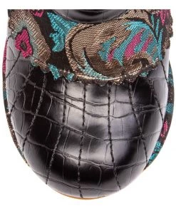 Irregular Choice Miaow Cat Floral Boots Black New In