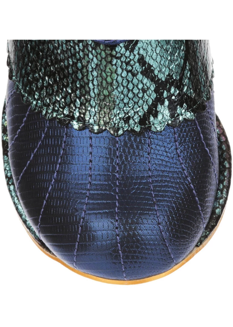 Irregular Choice Miaow Cat 70's Boots Blue Mint New In