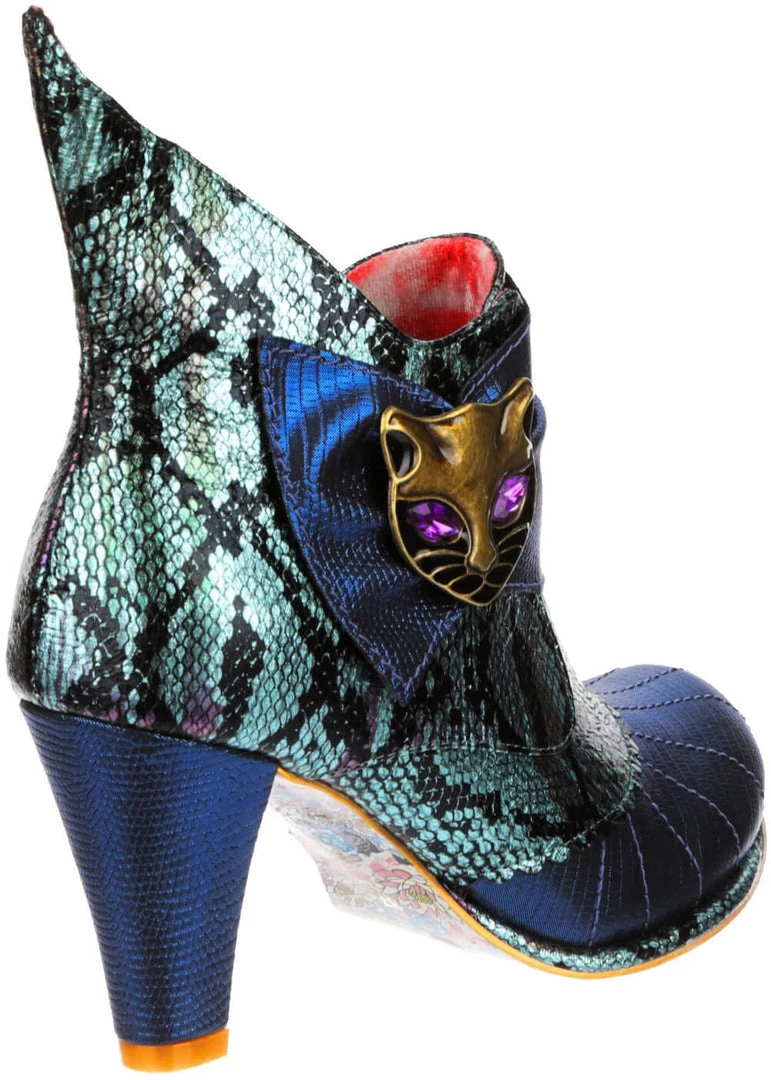 Irregular Choice Miaow Cat 70's Boots Blue Mint New In