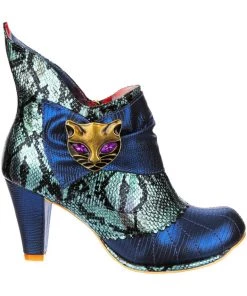 Irregular Choice Miaow Cat 70's Boots Blue Mint New In