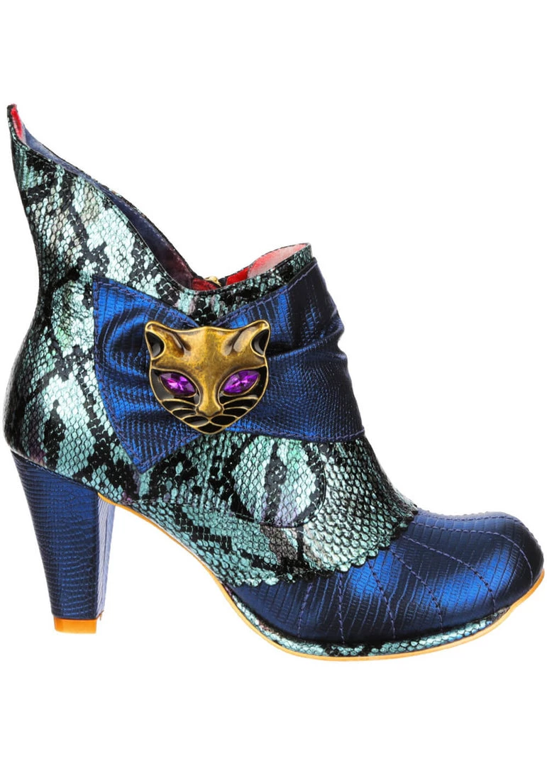 Irregular Choice Miaow Cat 70's Boots Blue Mint New In