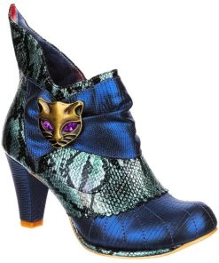 Irregular Choice Miaow Cat 70's Boots Blue Mint New In