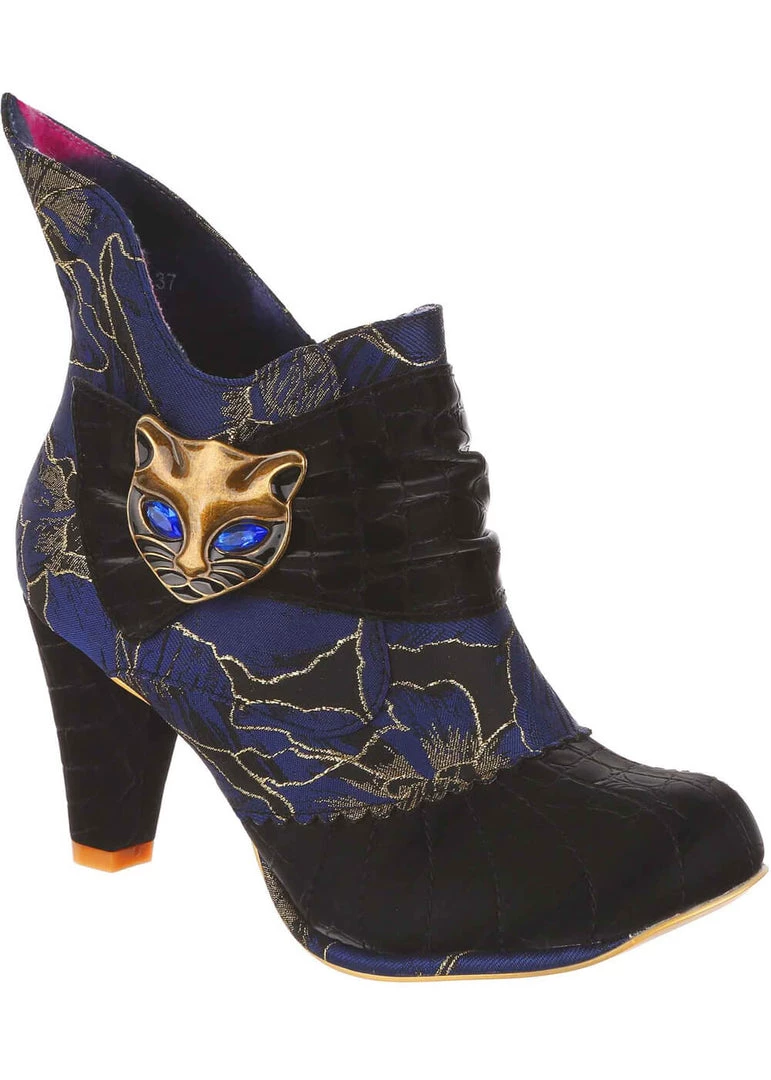 Irregular Choice Miaow Cat 70's Boots Blue
