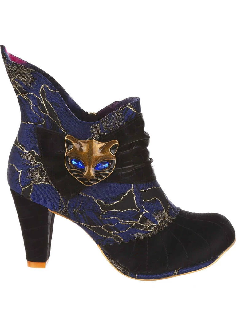 Irregular Choice Miaow Cat 70's Boots Blue