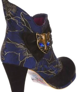 Irregular Choice Miaow Cat 70's Boots Blue