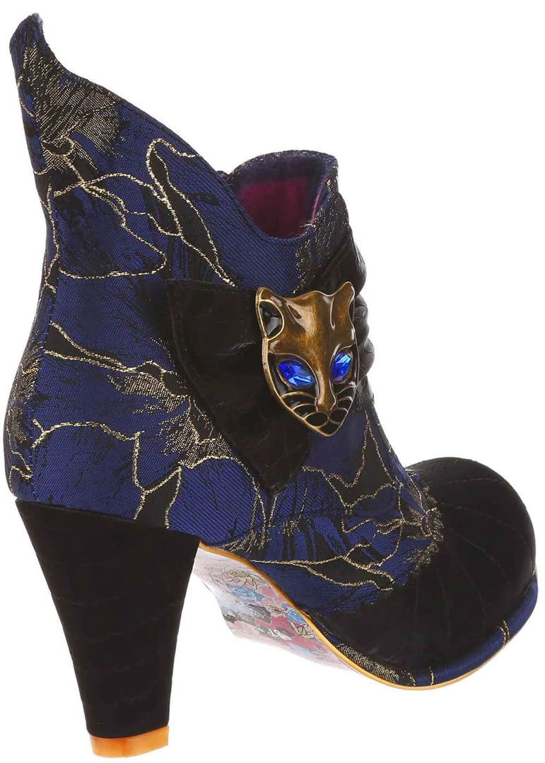 Irregular Choice Miaow Cat 70's Boots Blue