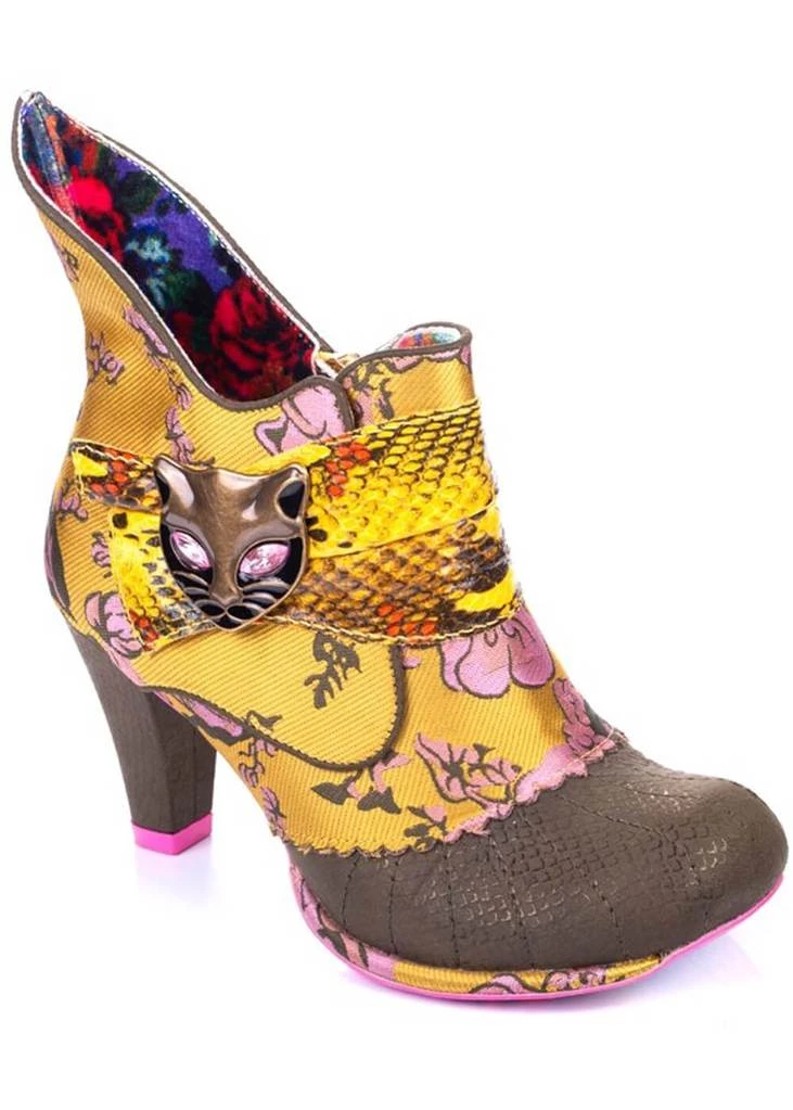 New In Irregular Choice Miaow Cat 70's Boots Yellow Multi
