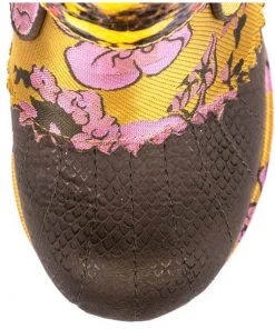 New In Irregular Choice Miaow Cat 70's Boots Yellow Multi