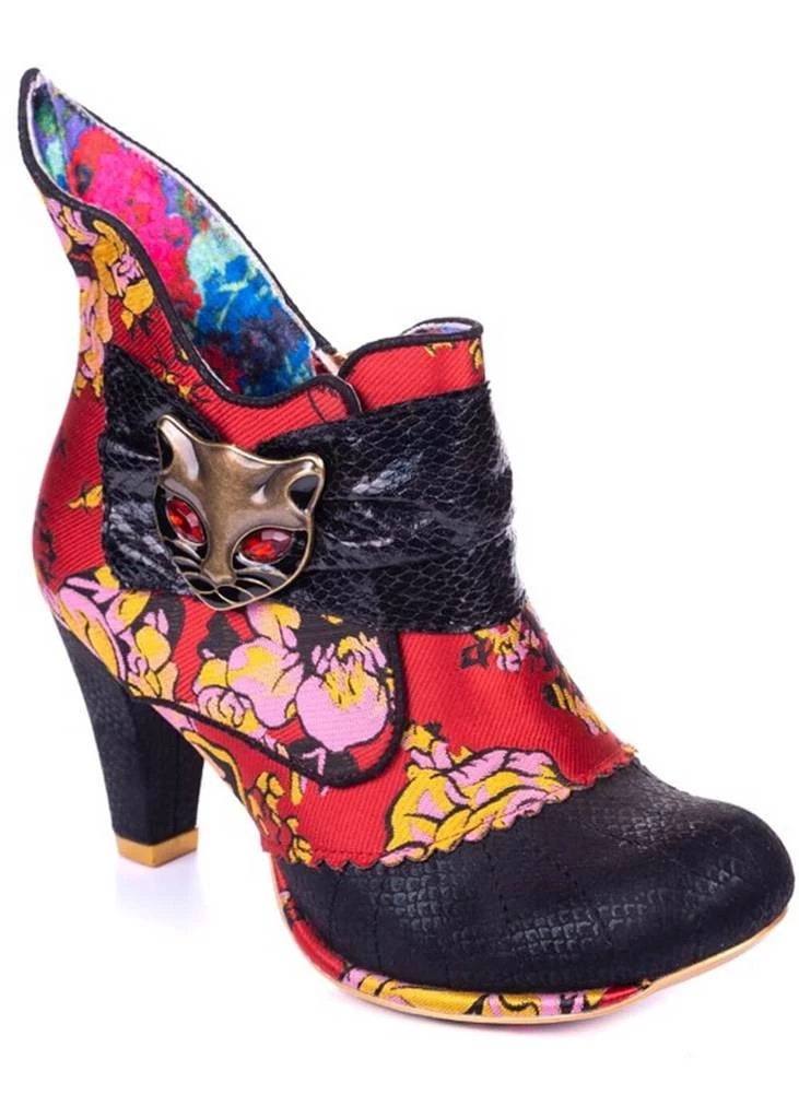 Irregular Choice Miaow Cat 70's Boots Red Black