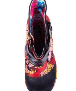 Irregular Choice Miaow Cat 70's Boots Red Black