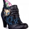 Irregular Choice Miaow Cat 70's Boots Black Blue New In