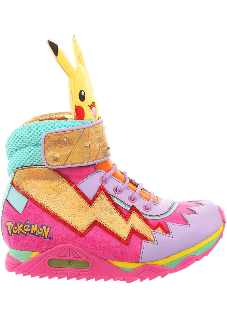 Irregular Choice Pokémon Flames And Bolts High Tops Sneakers Pink New In